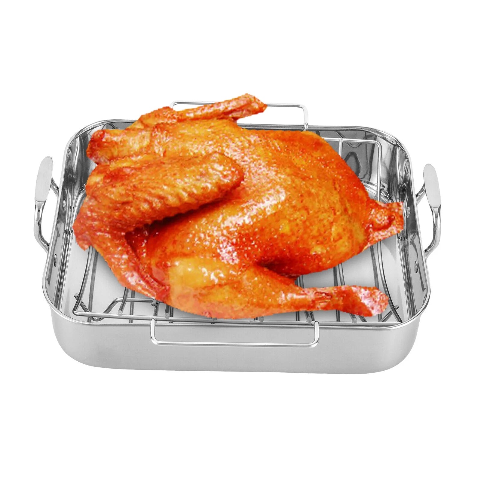 Stainless Steel Roasting Pan with Nonstick Rack, 16.5" x 12" I494