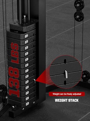Multifunction Home Gym System with 138LB Weight Stack K907385