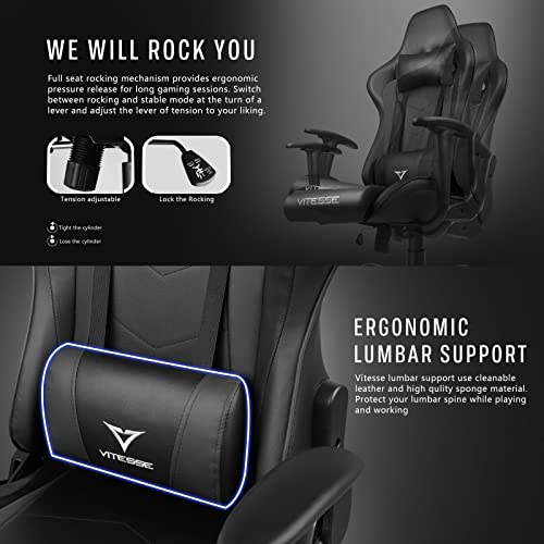 Gaming Chair High Back Ergonomic Racing Desk with Lumbar Support and Headrest C983
