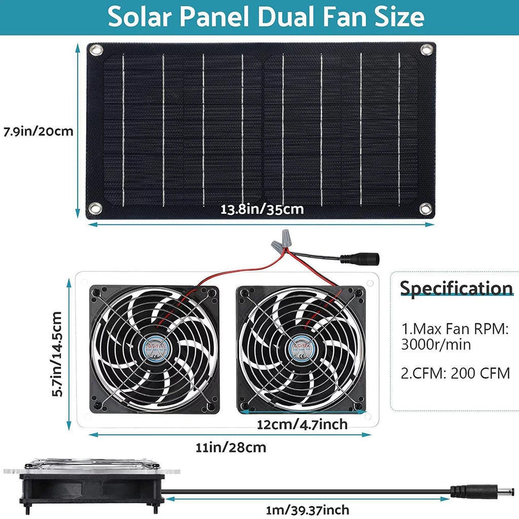 Solar Exhaust Fan for Chicken Coop Greenhouse T2175