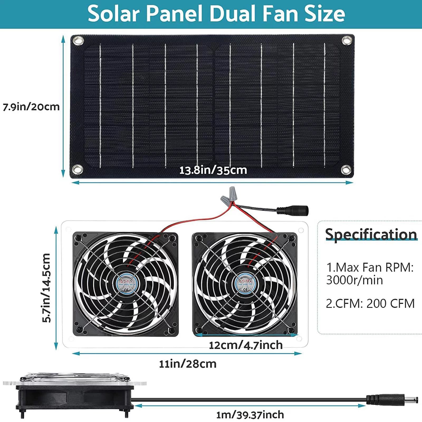 Solar Exhaust Fan for Chicken Coop Greenhouse T2175