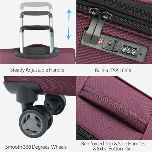 Softside Expandable Carry On Luggage with Spinner Wheels and TSA Lock B846