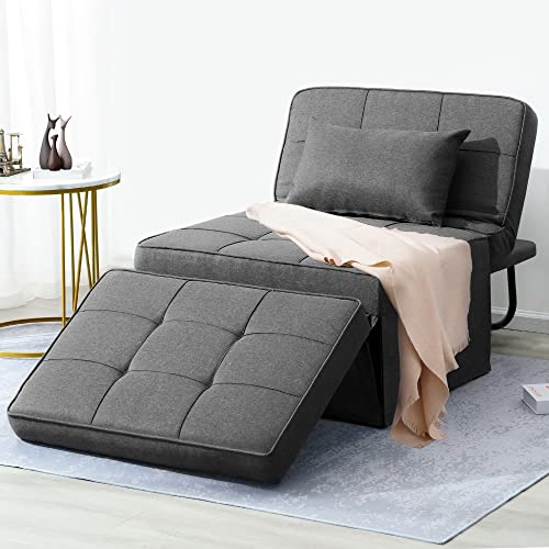 Folding Sofa Bed with Adjustable Backrest, Dark Grey Q8430