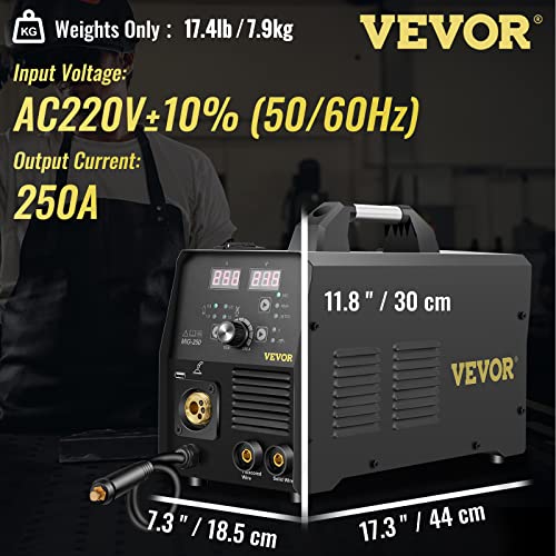 MIG Welder 3 in 1, 220V Flux Core/Gas/Solid Wire, Multiprocess Welding Machine P877956