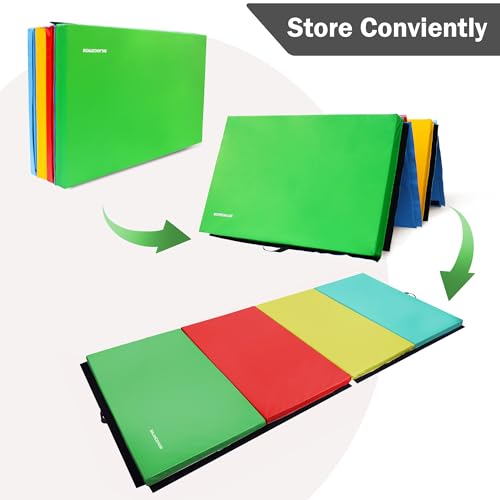Folding Exercise Gymnastics Mat 4x10x3 Inch with Carrying Handles C40381