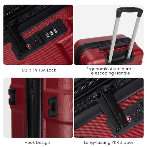 Hardside Carry-On Luggage 22x14x9 with Spinner Wheels G556