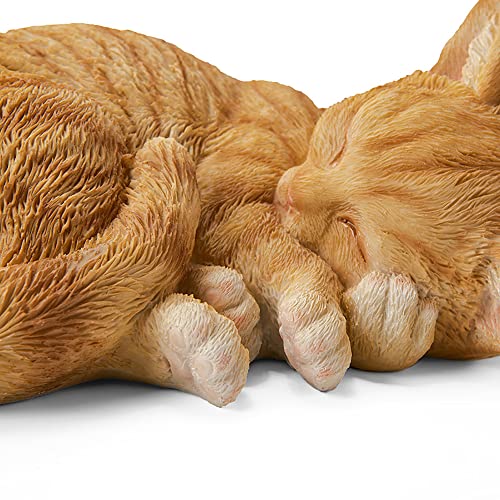 Cat Garden Statue Decor, Resin Realistic Cat Sculptures P4194