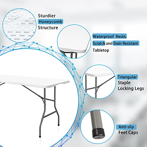 Folding Table 5 FT Plastic Portable for Dining Picnic Camping E74421