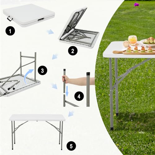 Heavy Duty Portable Folding Table for Dining, Parties, and Camping Z981199