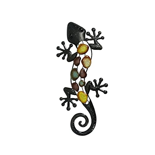 Garden Sculptures Big Metal Gecko Wall Decoration for Home and Garden Outdoor Statues Sculptures Yard Garden Decorations Garden Statues Outdoor