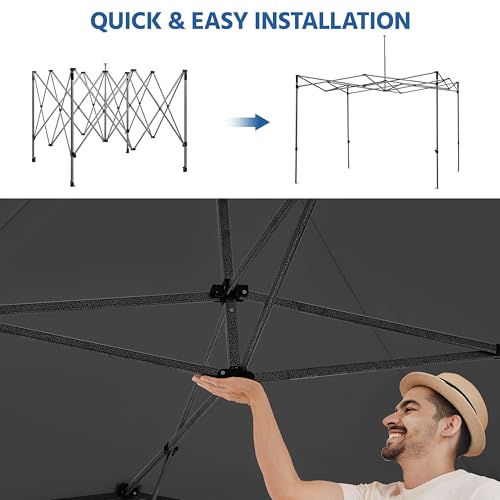 Heavy Duty Pop Up Canopy Tent 10x20 with Wheeled Carry Bag, White Q36763