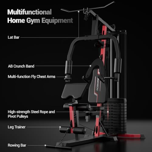 Home Gym System with 160LB Weight Stack, Full Body Strength Training H7527