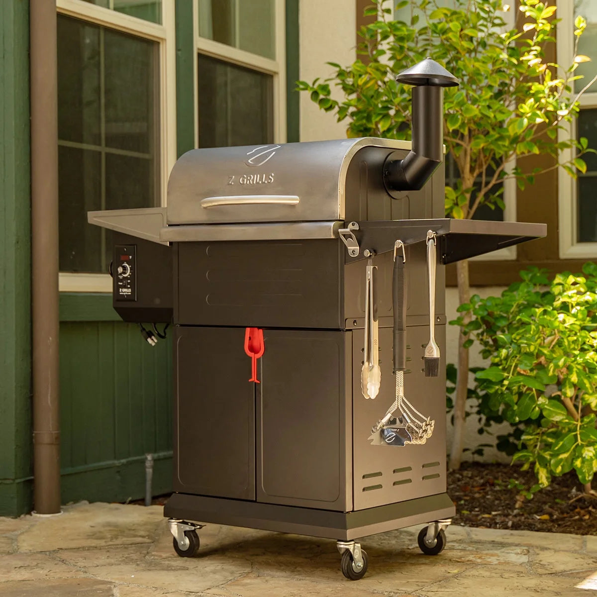Wood Pellet Grill Smoker with PID Technology, 572 sq in Cooking Area for Outdoor BBQ Q7178