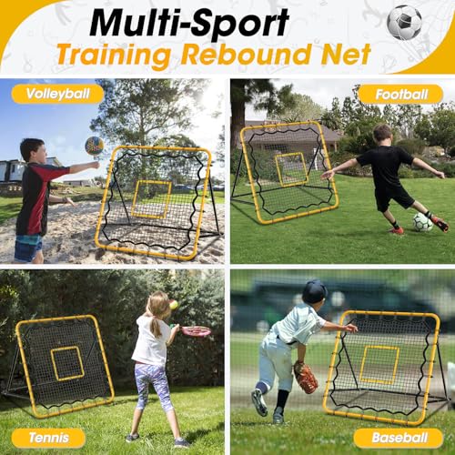 Soccer and Baseball Rebounder Net with Pitching Target, Adjustable Angles D112