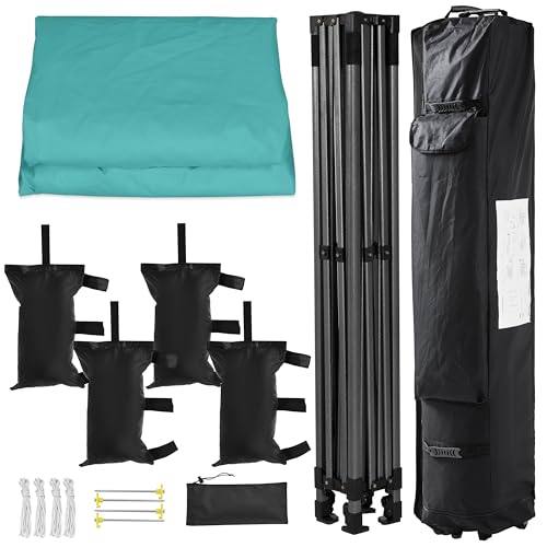 Heavy Duty Pop Up Canopy Tent 10x20 with Wheeled Carry Bag, White Q36763