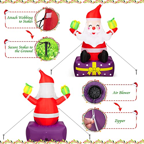 Inflatable Santa Claus with Gift Boxes Outdoor Christmas Yard Decoration J156