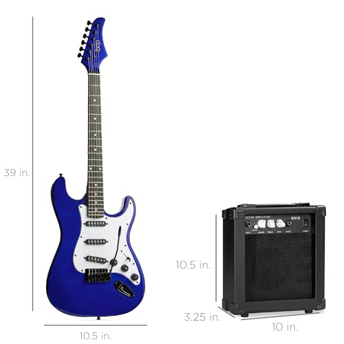 39in Full Size Beginner Electric Guitar Starter Kit with Case and Amp E13920