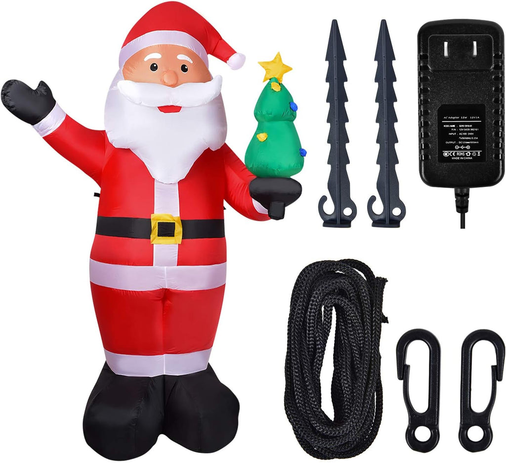 8ft Christmas Inflatable Santa Claus with LED Lights for Indoor Outdoor Yard Decor Z2096