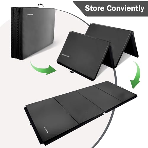 Folding Exercise Gymnastics Mat, 4x8x2 Inch, with Carrying Handles P466