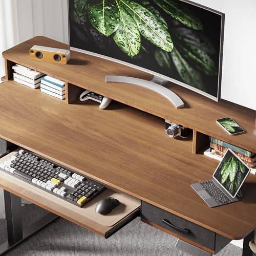 Electric Standing Desk with 2 Drawers, Height Adjustable for Home Office W495