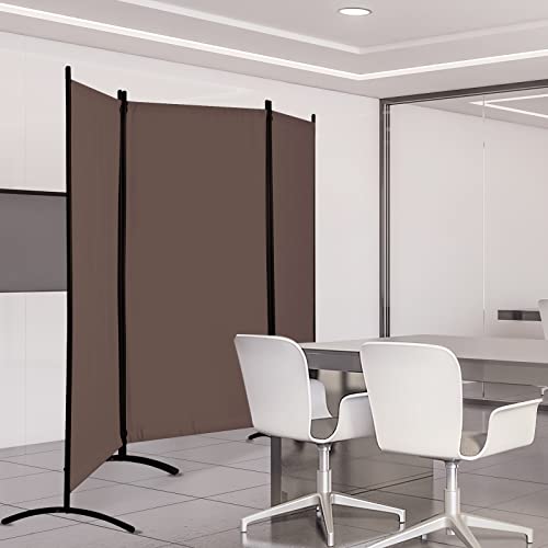 4 Panel Folding Room Divider Privacy Screen with Steel Frame F2996