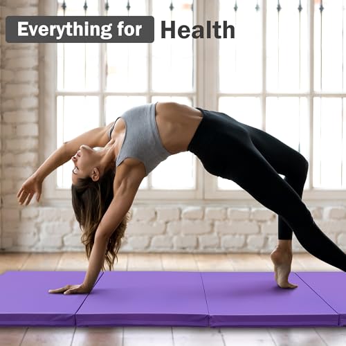 Folding Exercise Gymnastics Mat 4x10x3 Inch with Carrying Handles C40381