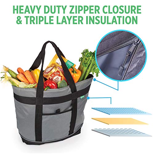 Insulated Cooler Bag with Thermal Lining, Collapsible for Grocery, Travel, Beach, and Picnic W52787