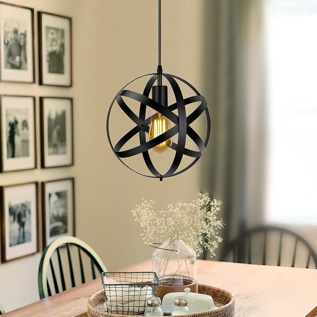 Black Spherical Pendant Light for Kitchen Island M365072