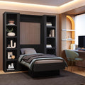 Queen Murphy Wall Bed with Two Bookshelves Z468