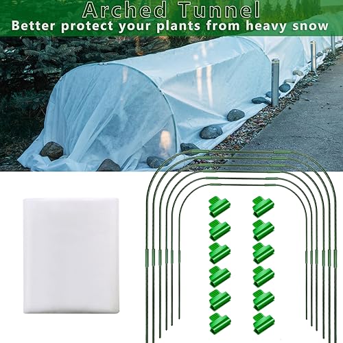 Greenhouse Hoops Grow Tunnel for Raised Garden Beds, DIY Plant Support Stakes E827754