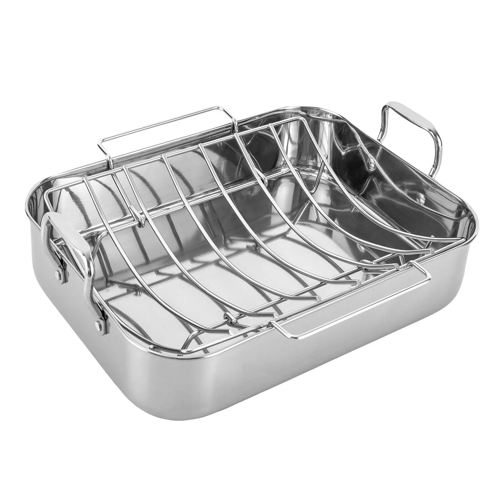 Stainless Steel Roasting Pan with Nonstick Rack, 16.5" x 12" I494