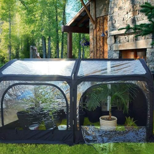 Mini Greenhouse for Outdoors, Portable Pop-up with Fiberglass Frame and Screen Window V280