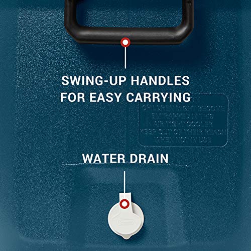 Insulated Portable Hard Cooler, Leak-Resistant, Keeps Ice up to 5 Days N135