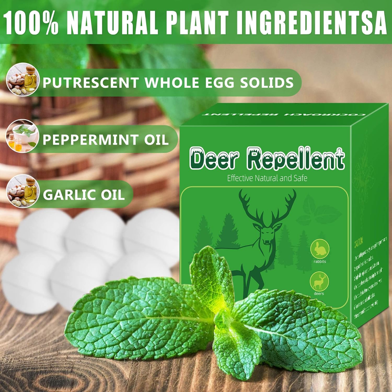 24 Pack Deer Repellent for Yard, Fence, Plants, Trees, Garden L487055