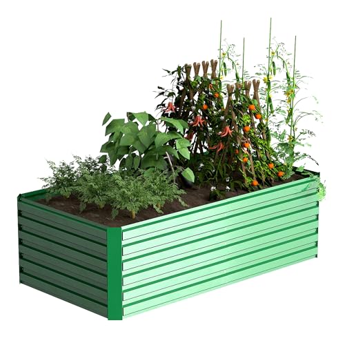 Galvanized Raised Garden Bed 8x4x2ft, Large Metal Planter Box for Outdoor Vegetables, Flowers & Herbs D2106