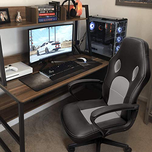 High Back Ergonomic Leather Gaming Chair, Adjustable, Blue S74277