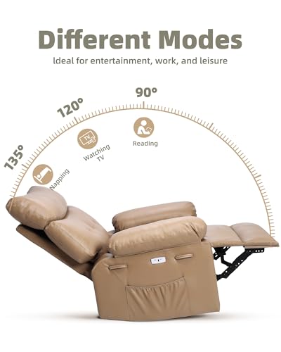 Electric Swivel Massage Chair, Power Rocking Recliner with Vibration and Heating, PU Leather Single Sofa with USB Port T171945