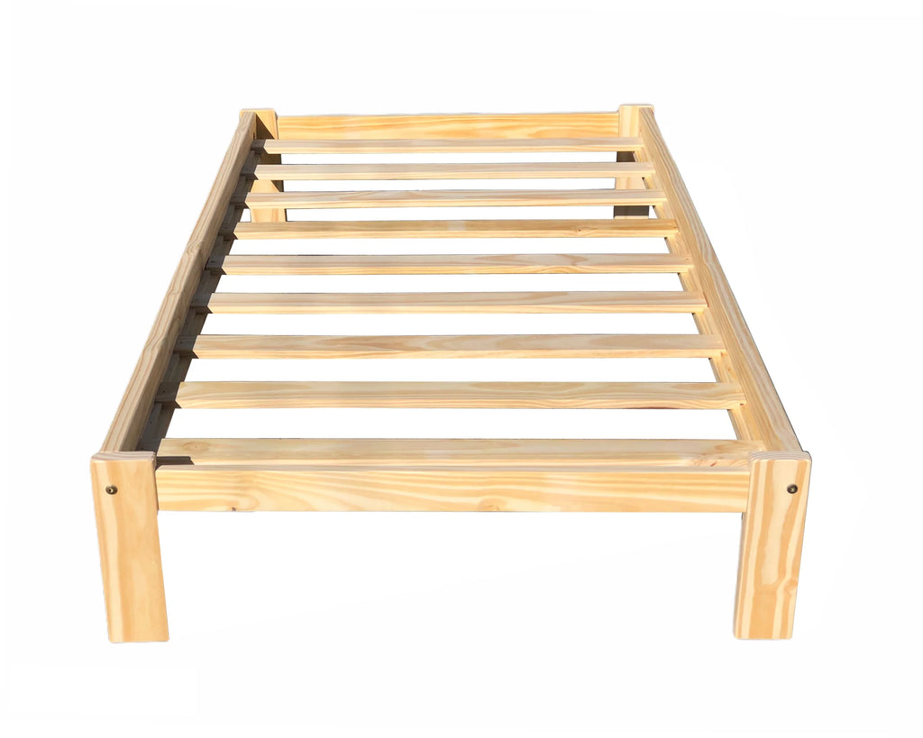 Twin Size Solid Pine Wood Platform Bed R403540