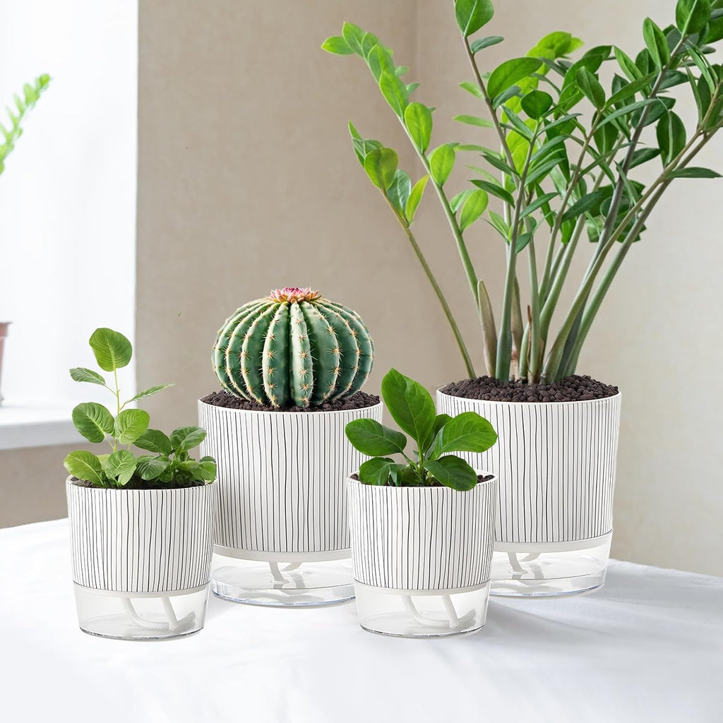 Self-Watering Pots for Indoor Plants with Wick Rope M4241