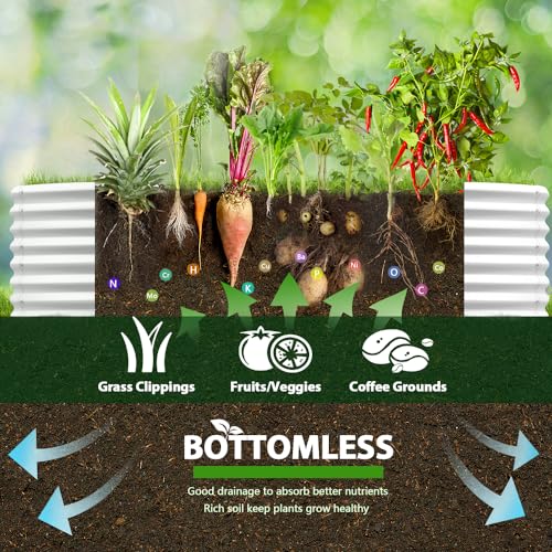 Galvanized Raised Garden Bed Oval Metal Planter Box for Vegetables Flowers U63502