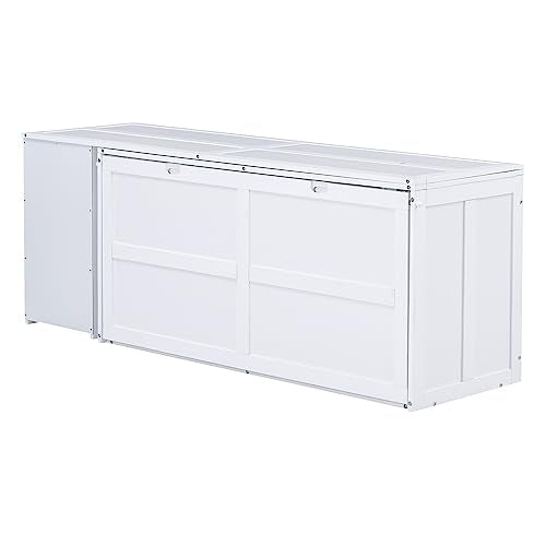 Queen Size Murphy Bed with Cabinet and LED Lights M1232