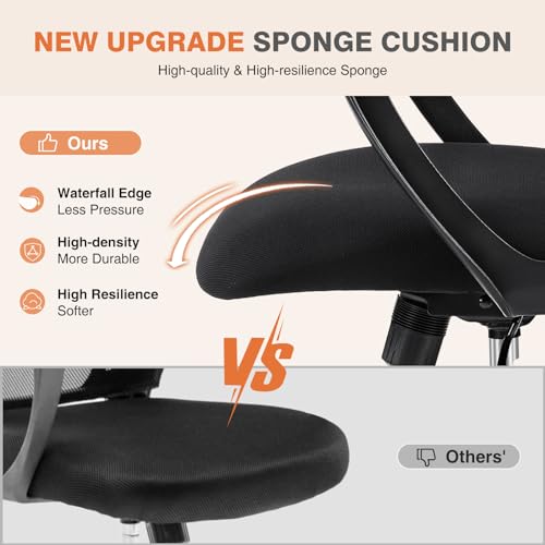 Ergonomic High-Back Mesh Rolling Desk Chair with Adjustable Headrest, Pink S9181