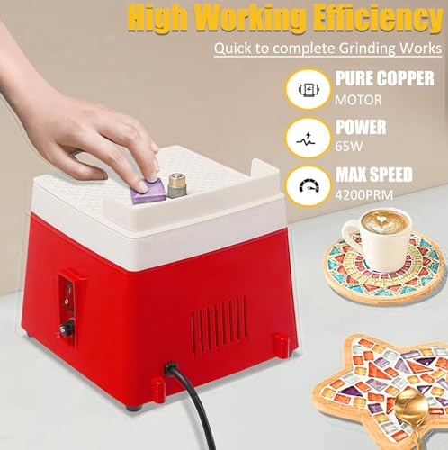 Glass Grinder for Stained Glass, Mini Portable Tool with 5/8" Grinder Bits S6817