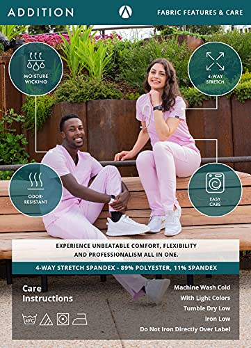 Notched V-Neck Scrub Top & Skinny Cargo Scrub Pants Set Y285