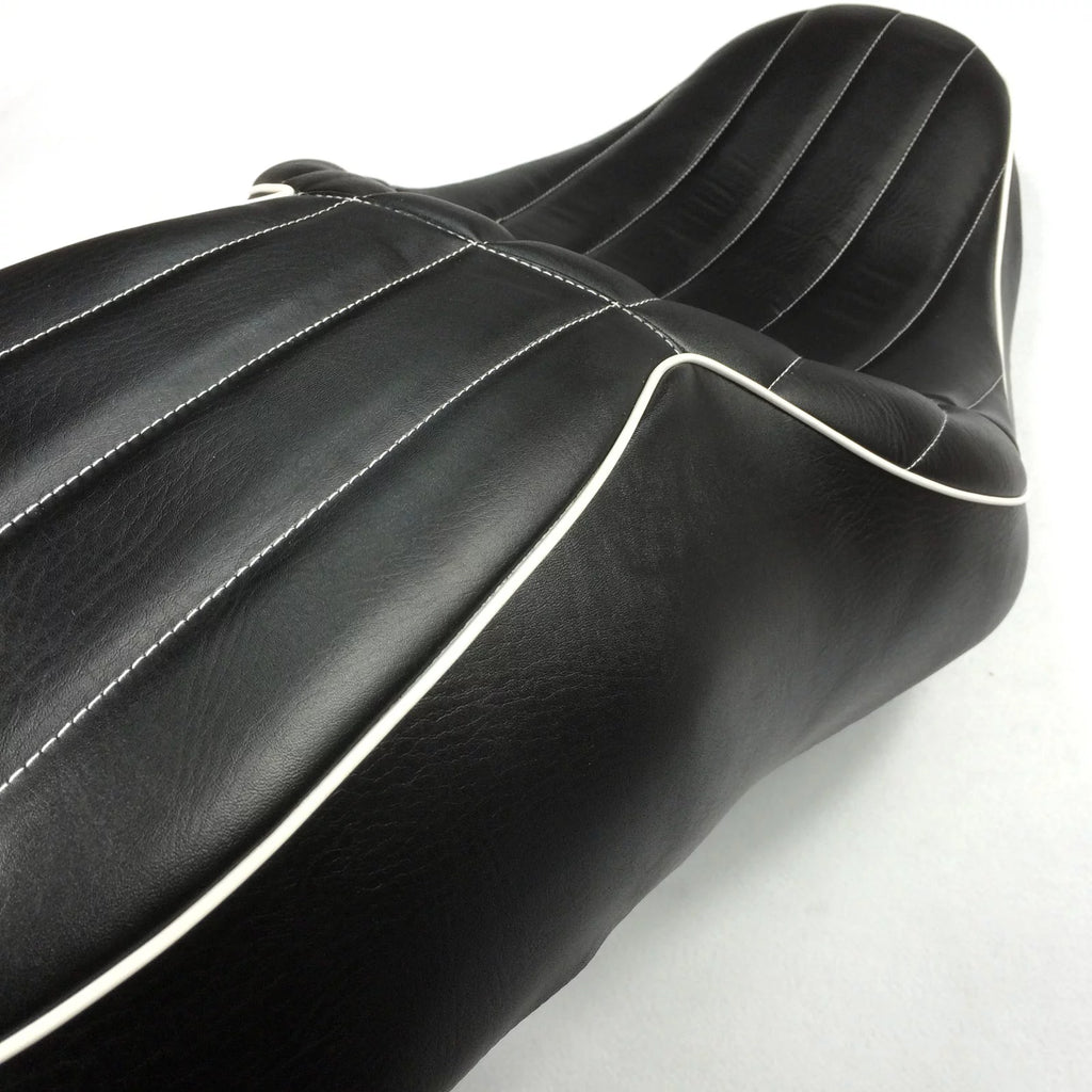 Motorcycle 2-up Leather Seat with Vertical Stripes Z3586