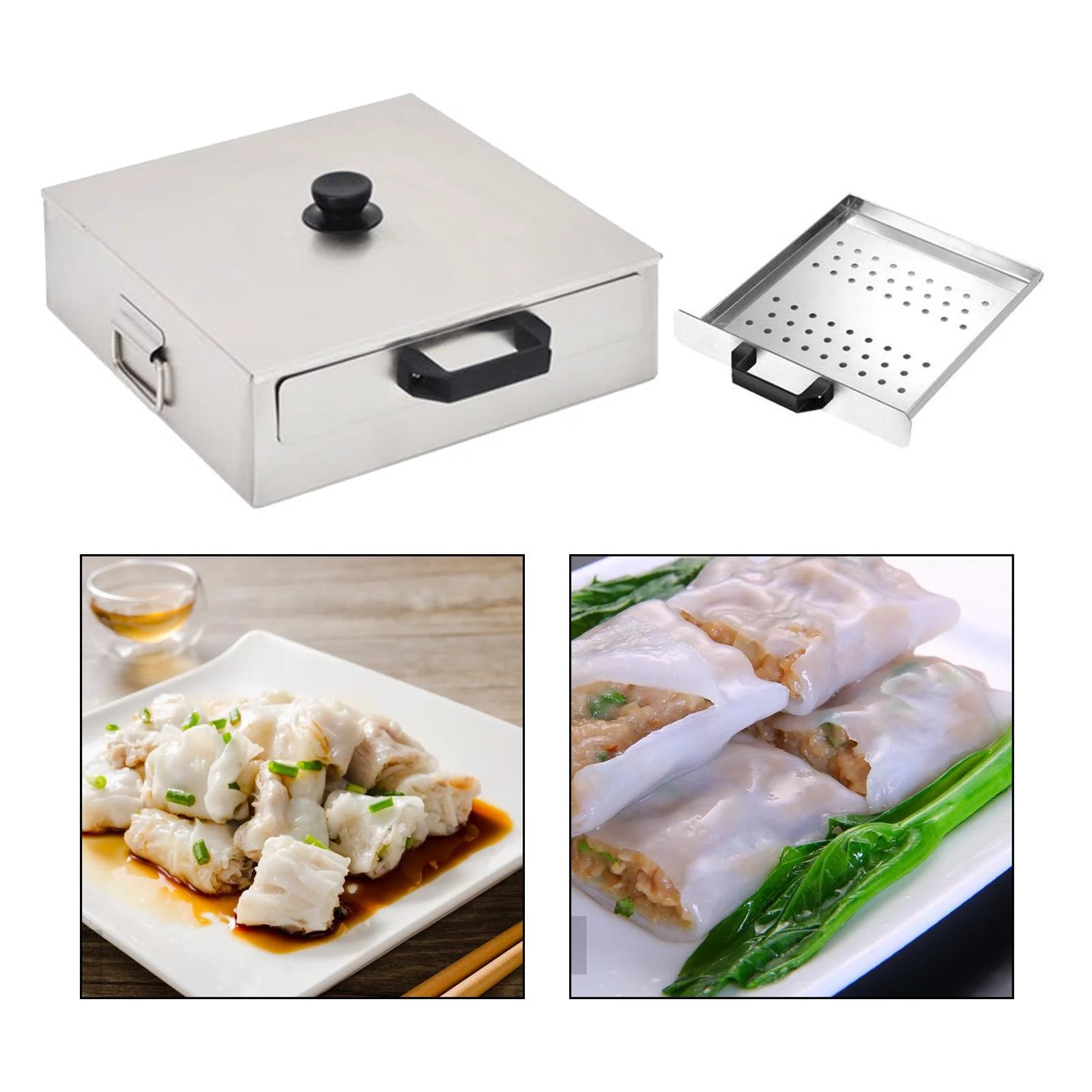 Multifunctional Vermicelli Roll Steamer Stainless Steel for Home Use Z684240
