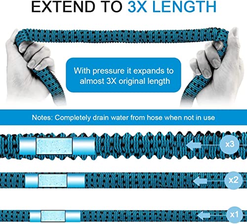 Expandable Garden Hose with Metal Fittings and 10-Function Nozzle T300884