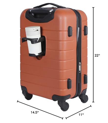Smart Luggage Set with Cup Holder and USB Port, 20-Inch Carry-On D90568