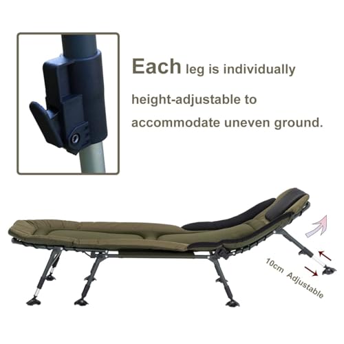 Camping Cot for Adults with Carry Bag, Heavy Duty Folding Bed with Padded Cushion D77188