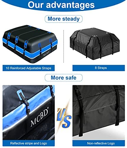 Soft-Shell Waterproof Rooftop Cargo Carrier, 21 Cubic Feet, with Straps and Storage Bag I12135